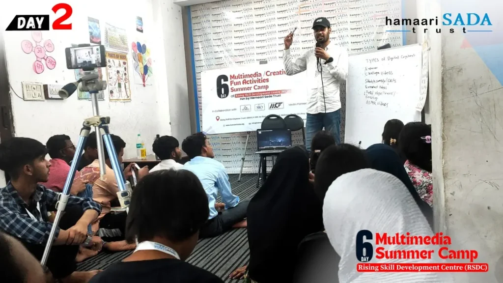 2nd day of the Multimedia Summer Camp at RSDC featured Azhar Ansar on scriptwriting.