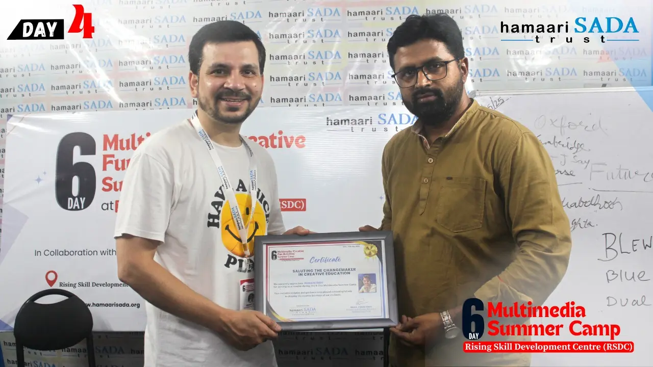 Read more about the article 4th day of the Multimedia Summer Camp at RSDC featured Hemant Saini on Communication Skills