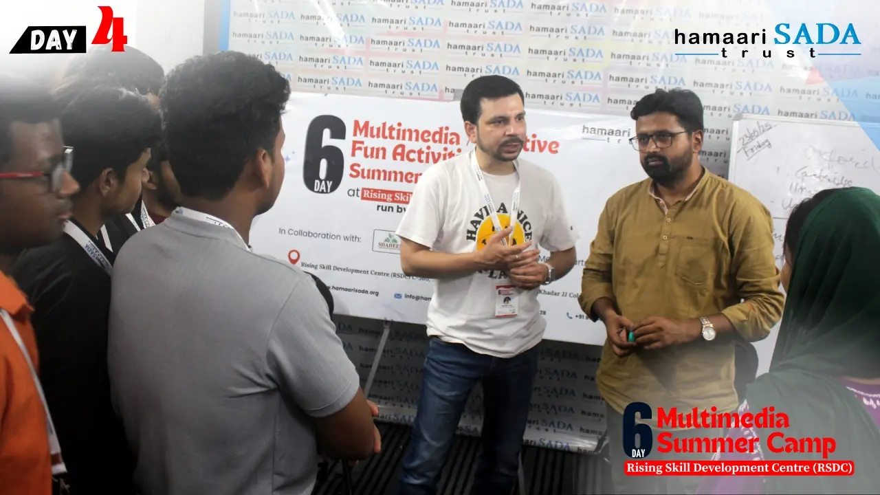 4th day of the Multimedia Summer Camp at RSDC featured Hemant Saini on Communication Skills