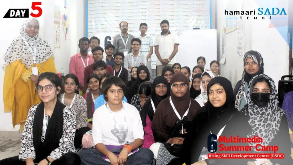 5th day of the Multimedia Summer Camp at RSDC featured Parwez Shahin on Video Editing and Graphics
