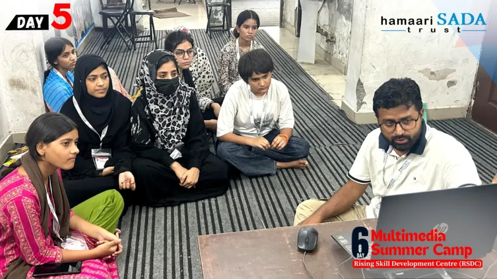 5th day of the Multimedia Summer Camp at RSDC featured Mohd. Irshad Alam on Video Editing and Graphics