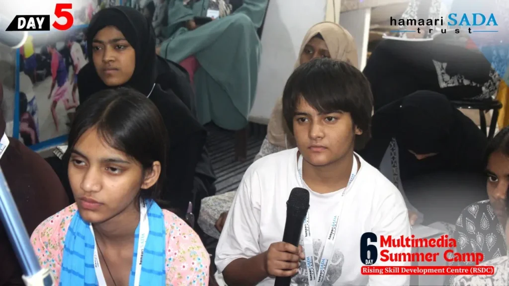 5th day of the Multimedia Summer Camp at RSDC featured Parwez Shahin on Video Editing and Graphics