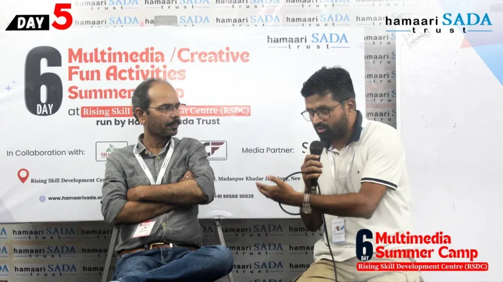 5th day of the Multimedia Summer Camp at RSDC featured Parwez Shahin on Video Editing and Graphics