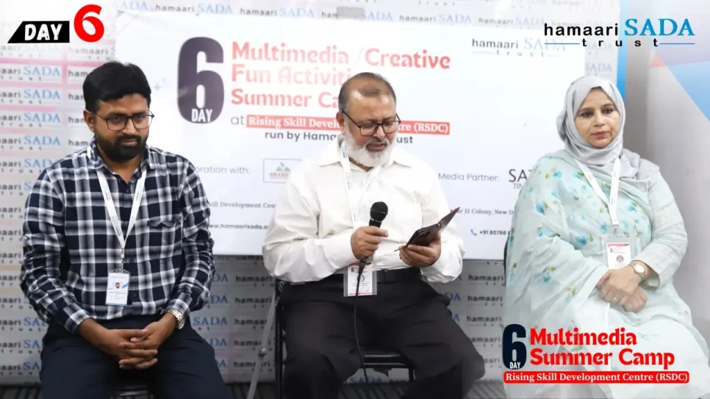Prize distribution held on Day 6 of the Multimedia Summer Camp by Prof. (Dr.) Manawwar Alam and Dr. Halima Sadi at Rising Skill Development Centre (RSDC)
