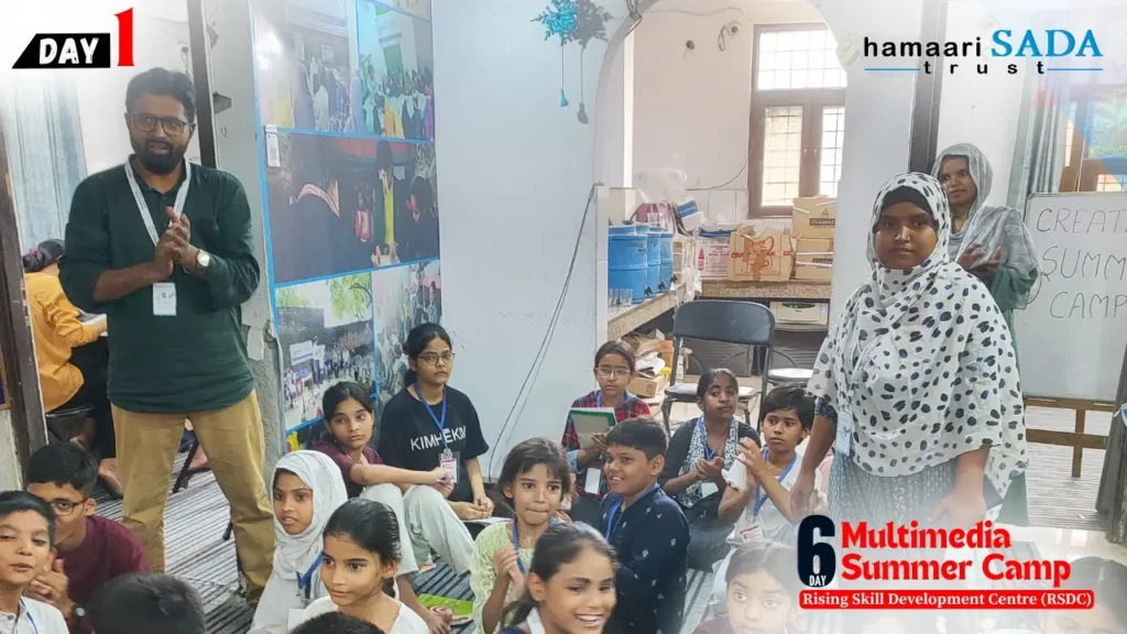 Glimpses from the first day of the six-day multimedia and creative summer camp of 'Hamaari Sada Trust'