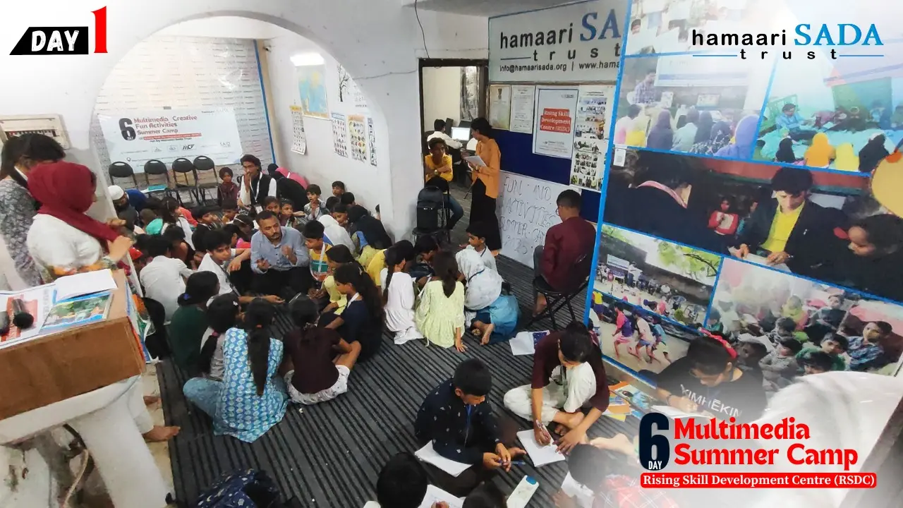 Glimpses from the first day of the six-day multimedia and creative summer camp of 'Hamaari Sada Trust'
