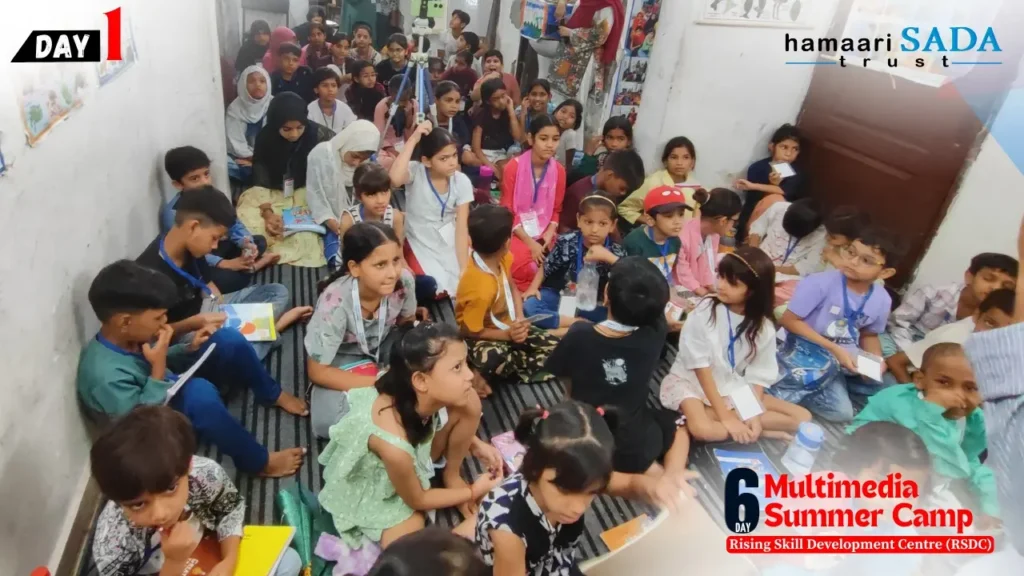 Glimpses from the first day of the six-day multimedia and creative summer camp of 'Hamaari Sada Trust'