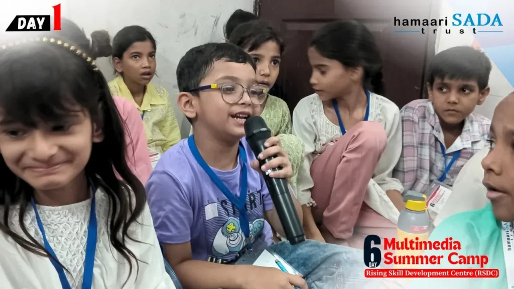 Glimpses from the first day of the six-day multimedia and creative summer camp of 'Hamaari Sada Trust'