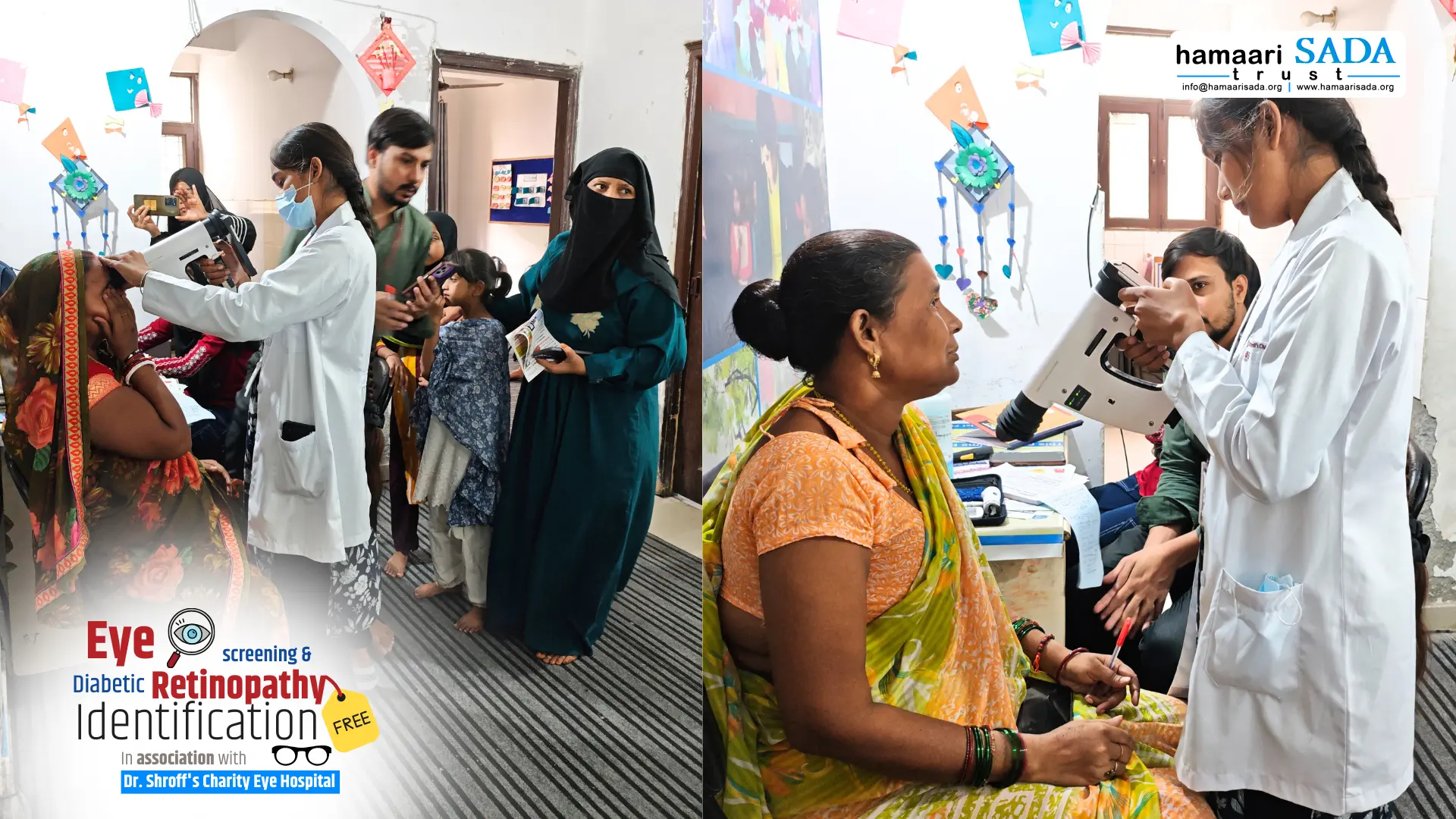 Free Eye Care Camp Organised by Hamaari Sada Trust in Collaboration with Dr. Shroff’s Eye Hospital