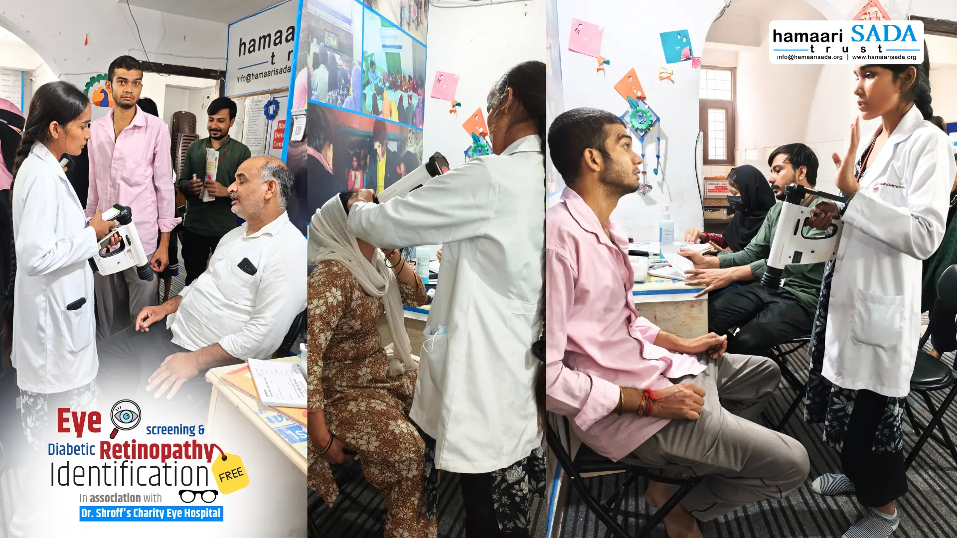 Free Eye Care Camp Organised by Hamaari Sada Trust in Collaboration with Dr. Shroff’s Eye Hospital