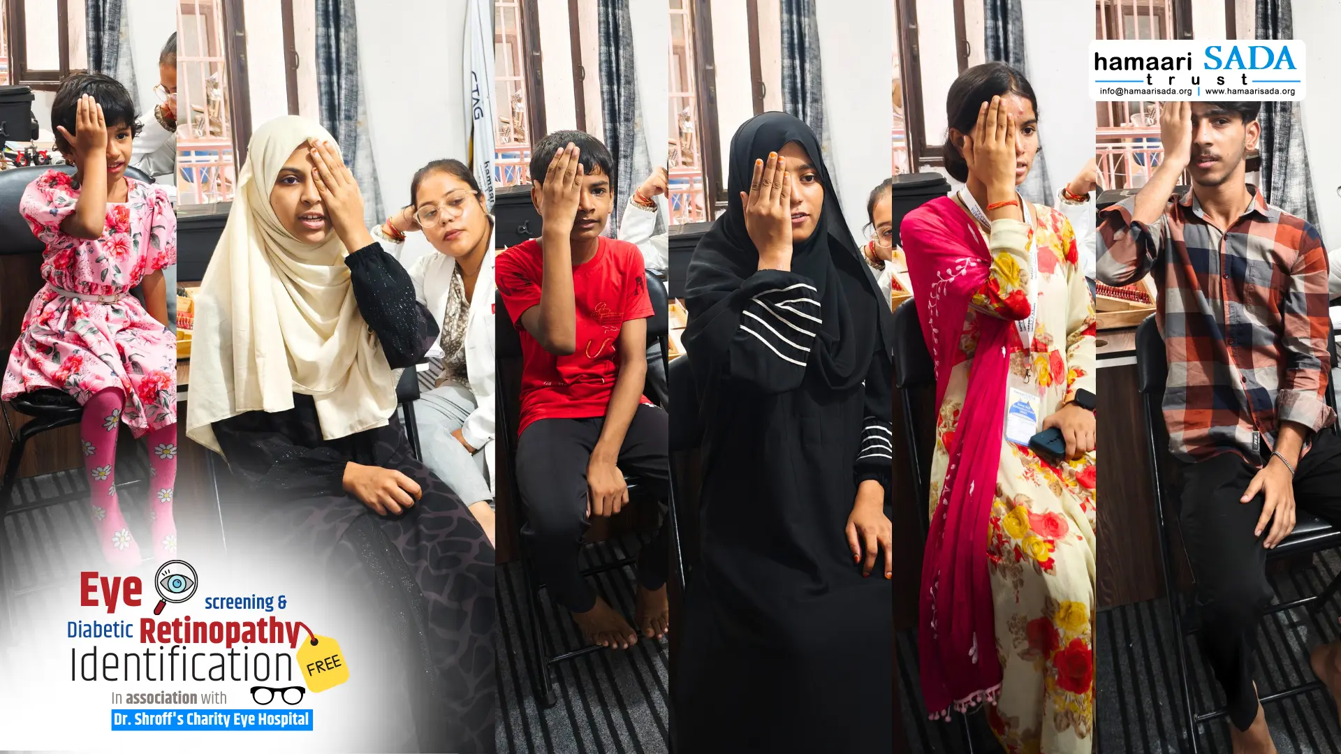 Free Eye Care Camp Organised by Hamaari Sada Trust in Collaboration with Dr. Shroff’s Eye Hospital