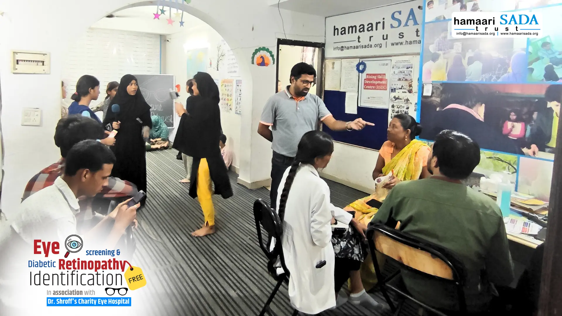 Free Eye Care Camp Organised by Hamaari Sada Trust in Collaboration with Dr. Shroff’s Eye Hospital