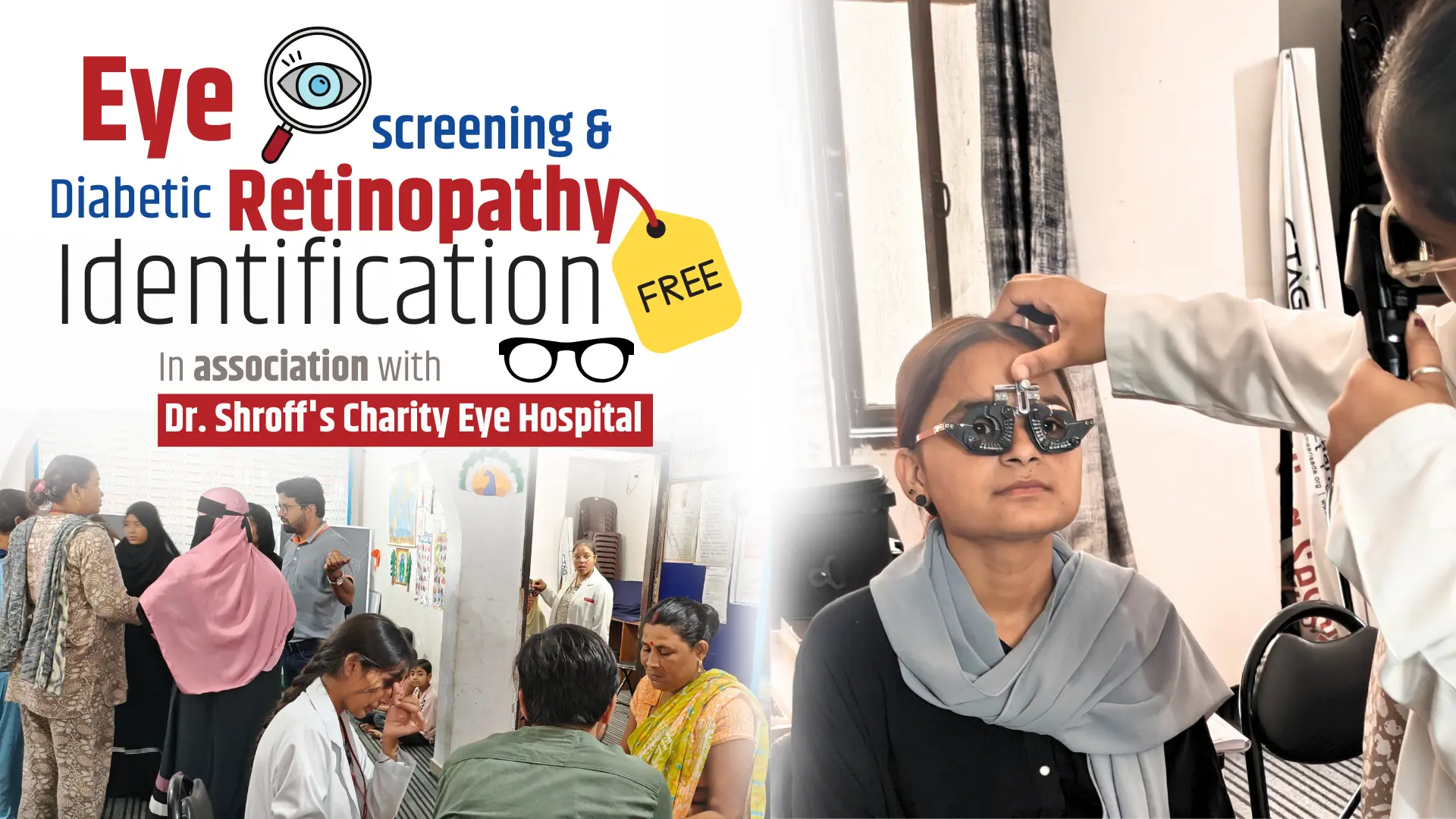 Read more about the article Free Eye Care Camp Organised by Hamaari Sada Trust in Collaboration with Dr. Shroff’s Eye Hospital